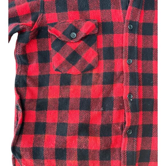 Vintage L.L. Bean Plaid Buffalo check Flannel Lumberjack shirt size large - Picture 9 of 12